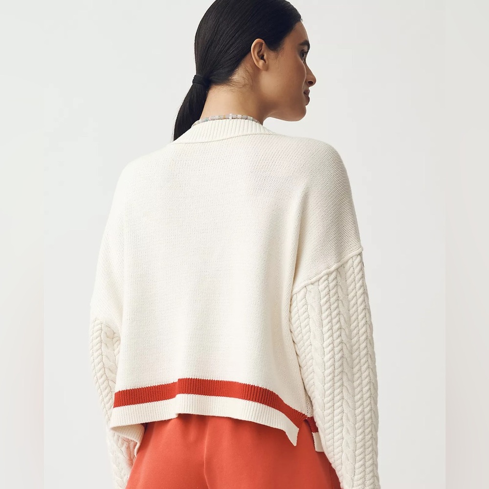 NWT Maeve Graphic Cable-Knit Sweater with Nautical Charm Nantucket Sailboats - Picture 3 of 10